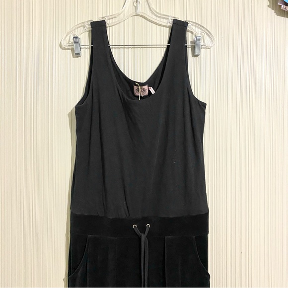 Juicy Couture Velour Midnight Blue Cotton Poly Sleeveless Tank Jogger Jumpsuit! - Picture 9 of 10